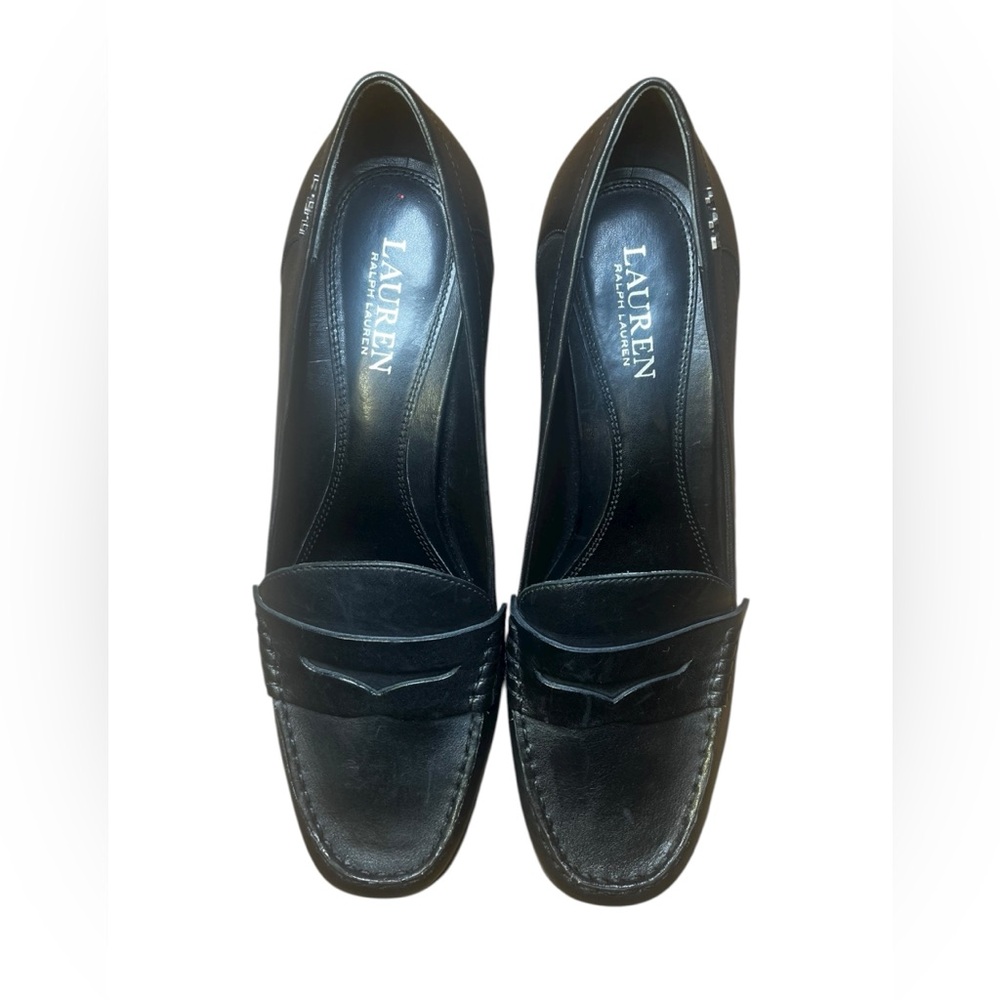 Ralph Lauren Black Leather Penny Loafers